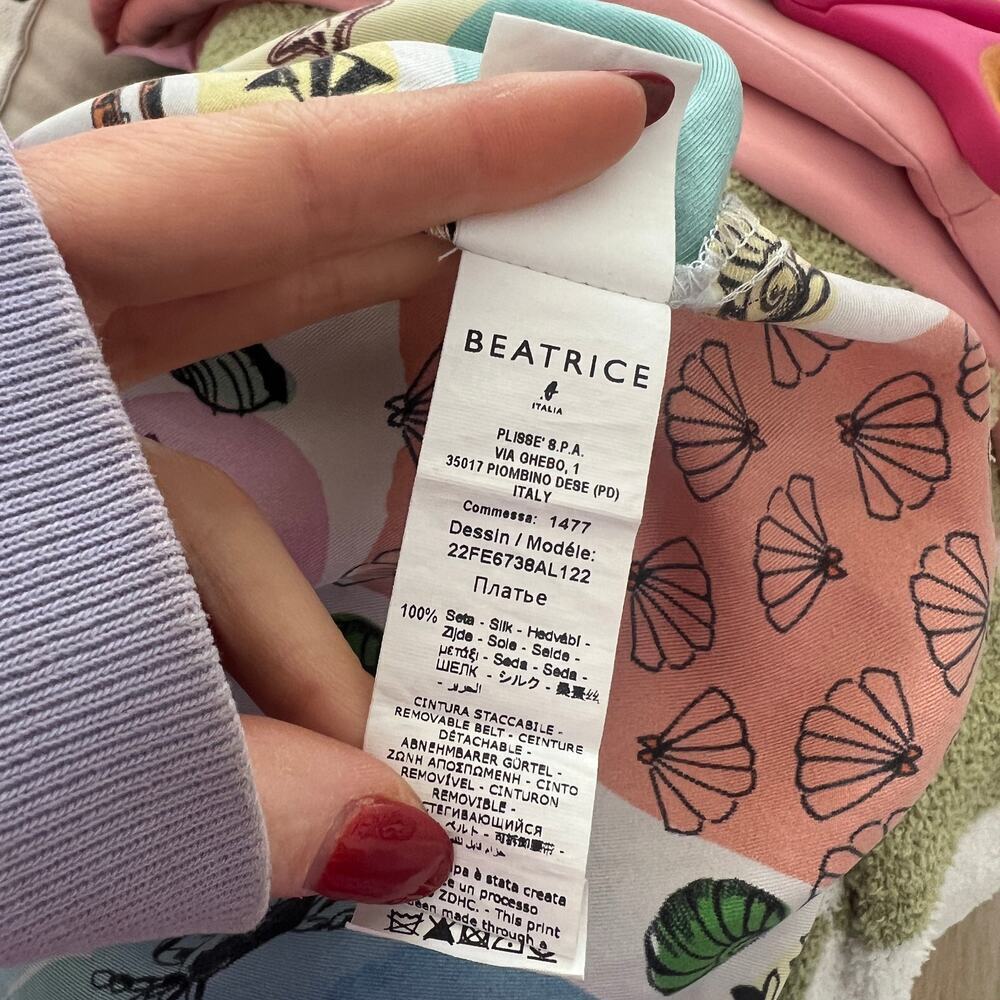 EUC $399 Anthropologie Beatrice B 100% Silk Sea Printed Mini Dress - Picture 9 of 9